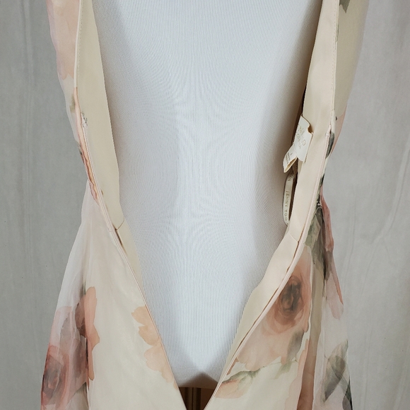 Jenny Yoo Sabrina Tea Length Floral Organza Chiffon A-Line Midi Dress Wedding 4 - Picture 14 of 16